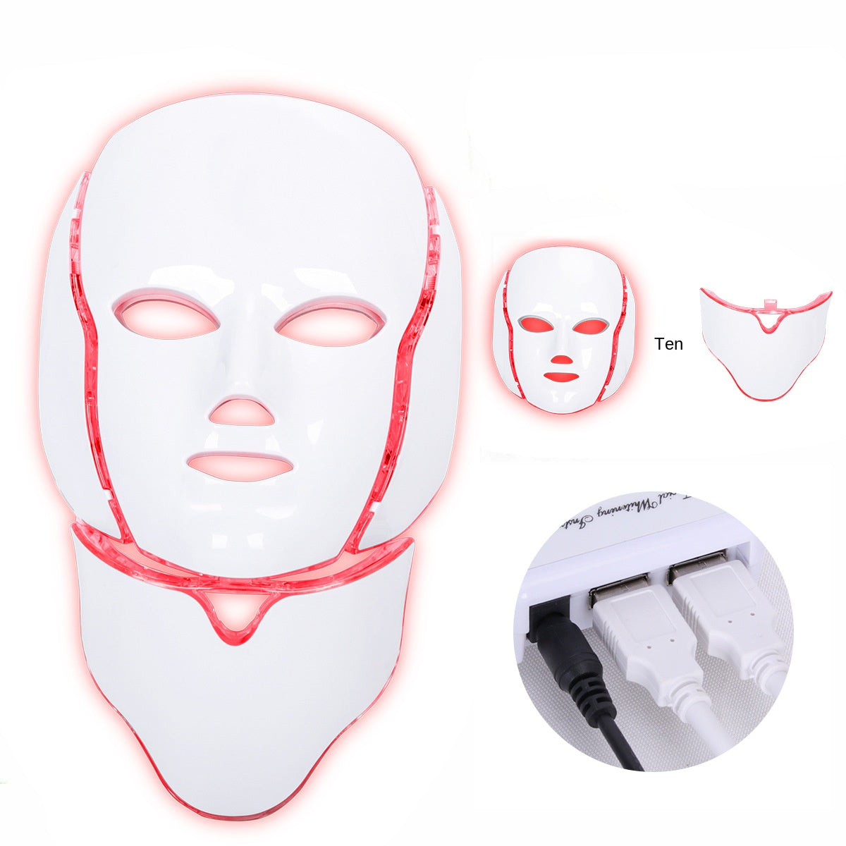 Dispositivo LED Fotón Rejuvenecedor | Máscara Facial y Cuello | Iluminación y Antiedad
