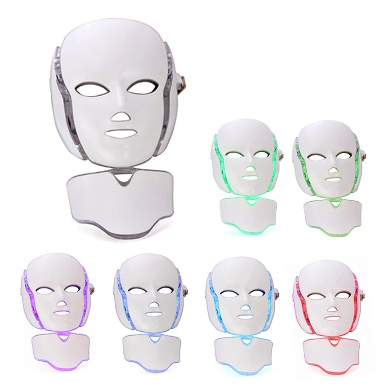Dispositivo LED Fotón Rejuvenecedor | Máscara Facial y Cuello | Iluminación y Antiedad